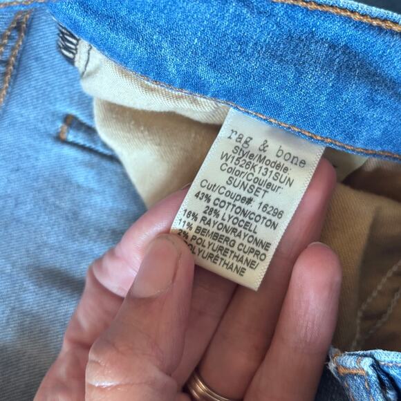 Rag & Bone Mid-Rise Skinny Step-hem Denim Capri Jeans Sunset Women's Size 27 - Picture 6 of 11
